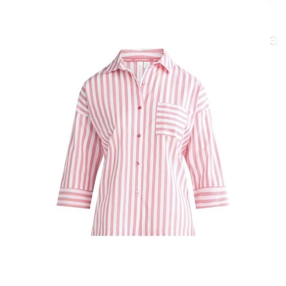 Silky Soft Woven Notch Collar Top and Boxer Shorts Pajama Set Size L - Picture 6 of 9